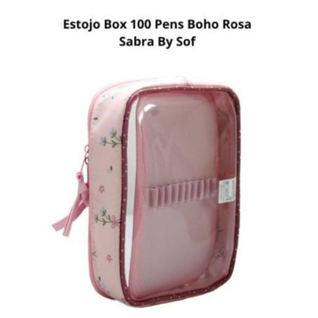 Estojo Box 100 Pens Boho Rosa Sabra By Sof
