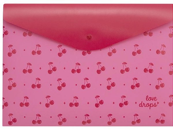 Pasta Envelope A4 Love Drops Cereja