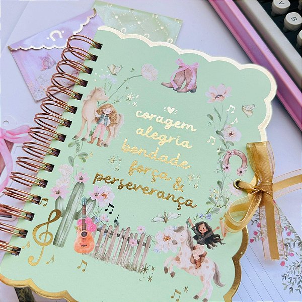 Caderno Wire O Reposicionável A5 Adorável Country Buendia 100 Folhas Decoradas 120 gr