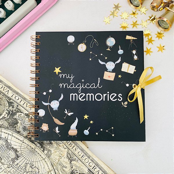 Álbum de Fotos Scrapbook 30 Folhas Krafts My Magical MemoriesTamanho 19x19 cm