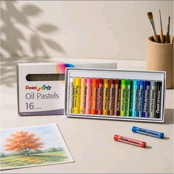 Giz Óleo Pastel 16 cores Pentel