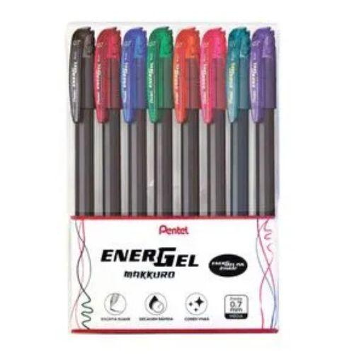 Kit Caneta Energel Makkuro Pentel - 0.7mm 8 Cores Secagem Rápida