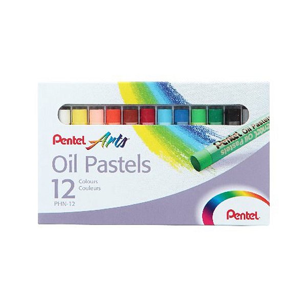 Giz Pastel Oleo Pentel Estojo 12 Cores Bastão Pentel Arts