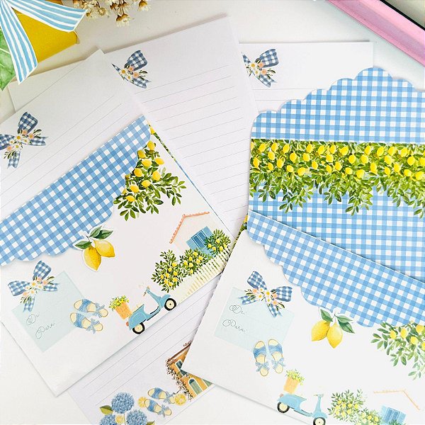 Kit Papéis de Carta -La Dolce Vita Buendía 4 Cartas e 4 Envelopes
