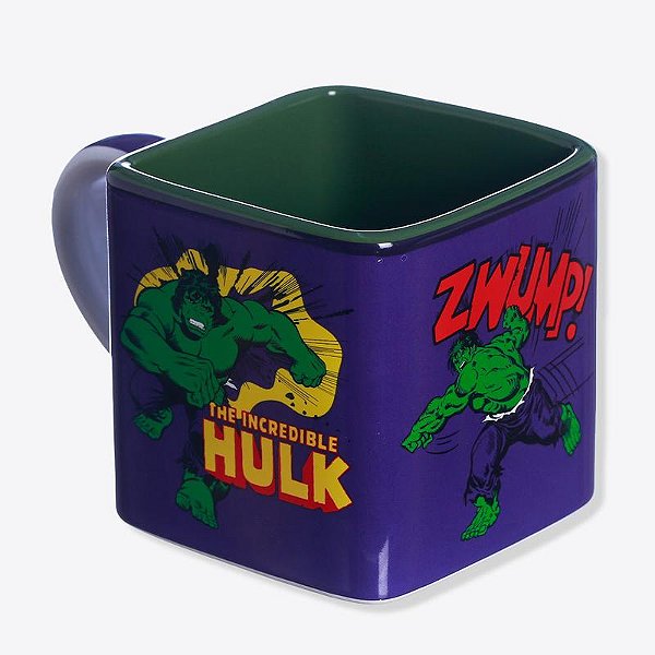 Caneca Hulk Cubo 300ml Quadrada Personagem Verde