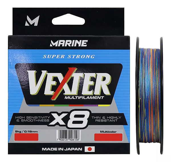 Linha Multifilamento Vexter X8 - Multicolor - 300m - Marine