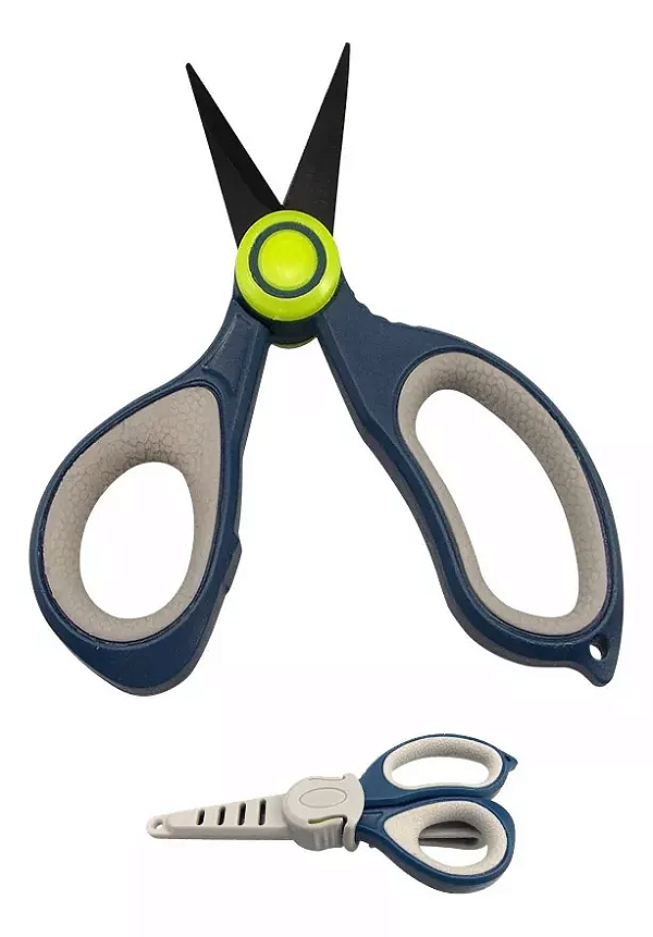 Tesoura 14cm c/ Cabo Emborrachado e Clip de Cinto - Kesfishing