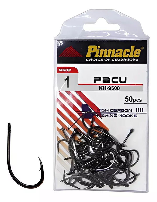 Anzol Pacu KH-9500 - Nº 1  - Cartela c/ 50 Unidades - Pinnacle