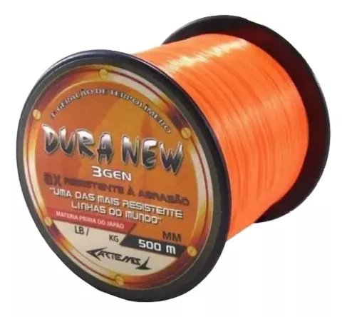 Linha Monofilamento Laranja Dura New - 500m - Artemis