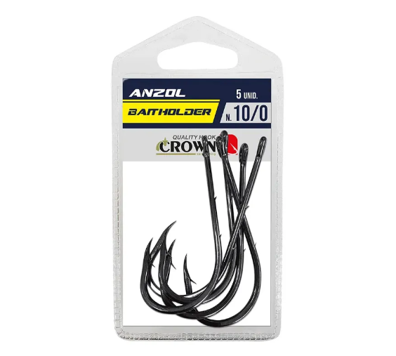 Anzol Baitholder Black Cartela C/5 - Vários Tamanhos - Crown