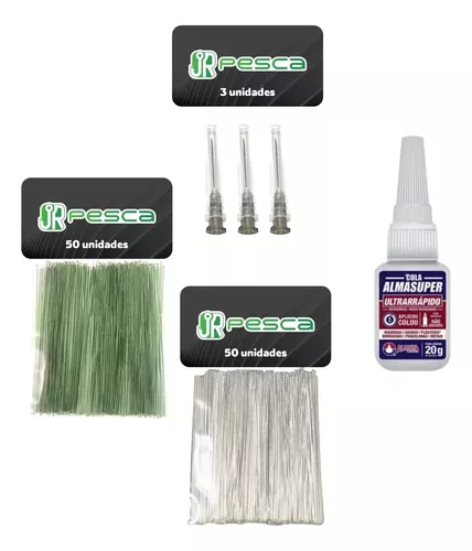 Kit Reparação Anteninhas e Manhosinhos - JR Pesca (Agulha Cola/ Cola/ Linhas)