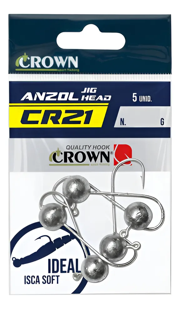 Anzol C/ Jig Head CR21 Nickel - Crown