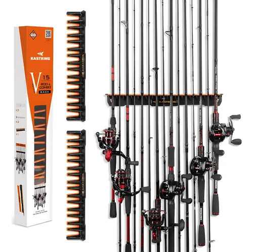 Suporte de Parede Kastking Vertical p/ 15 Varas 43cm V15 Rod Rack