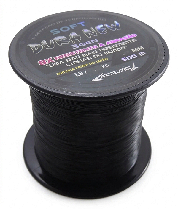 Linha Monofilamento Dura New 500m Preta - Artemis