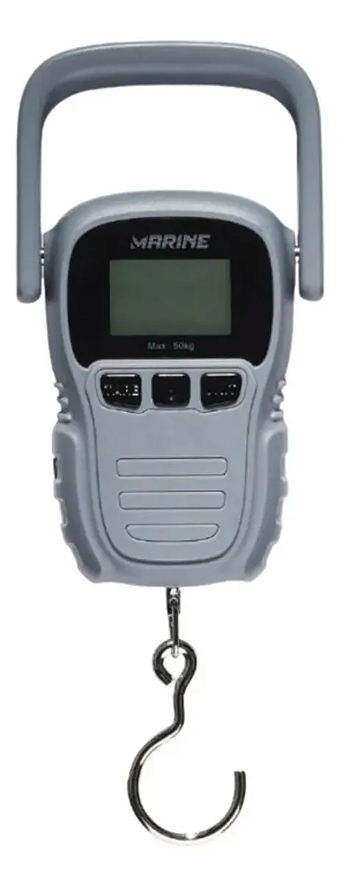 Balança de Pesca Digital Até 50kg Alta Precisão 2x AAA (não inclusas) Cinza M-DS050 - Marine