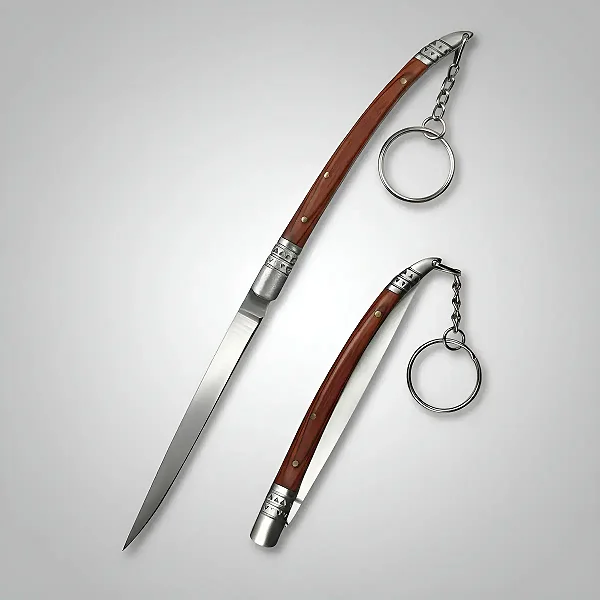 Mini Canivete Chaveiro 20cm Madeira Dobrável Portátil - Taue