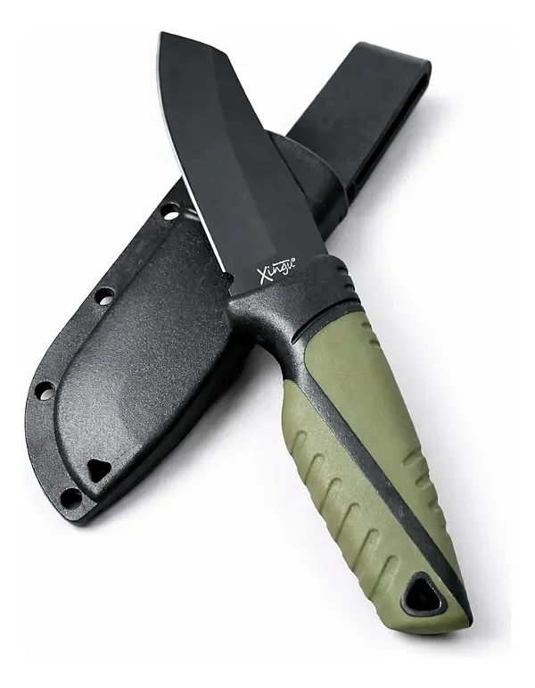 Faca Tática De Bolso Verde Musgo Com Bainha Xv3692 - Xingu
