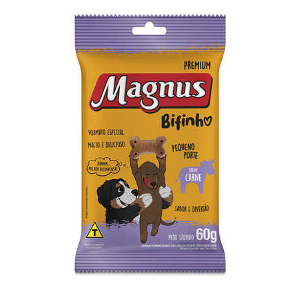 Bifinho Magnus para Cães Adultos Porte Mini e Pequeno Sabor Carne