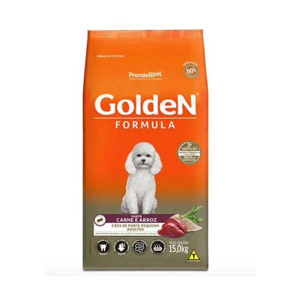 Ração Seca PremieR Pet Golden Formula Carne e Arroz para Cães Adultos de Raças Pequenas
