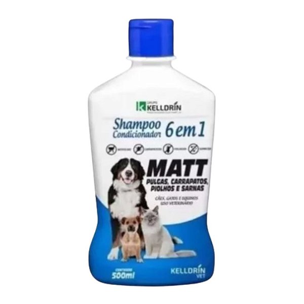 Shampoo Matt 6 Em 1 Anti Pulgas E Carrapatos 500ml Kelldrin