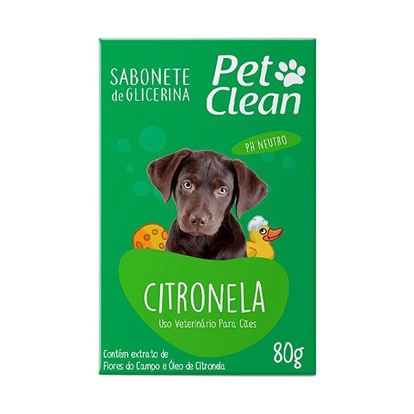 SABONETE GLICERINA CITRONELA PARA CÃES 80G
