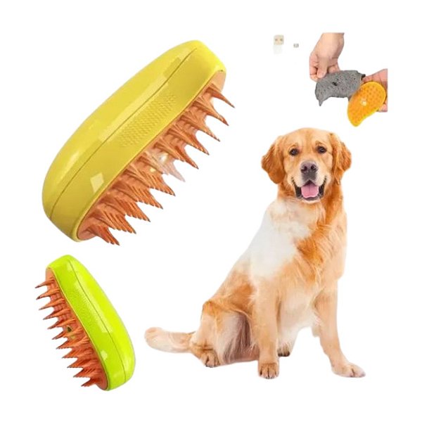 Escova spray massage pet brush para tirar pelos - elétrica