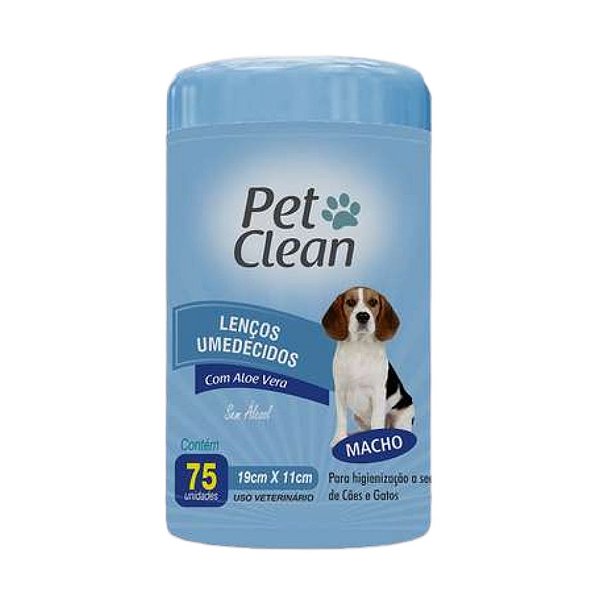 Lenços Umedecidos Macho Pet Clean para Cães e Gatos