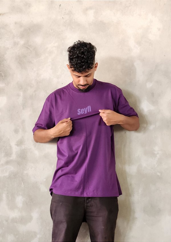 Camiseta Oversized Estampa LOGO 2 - Roxo