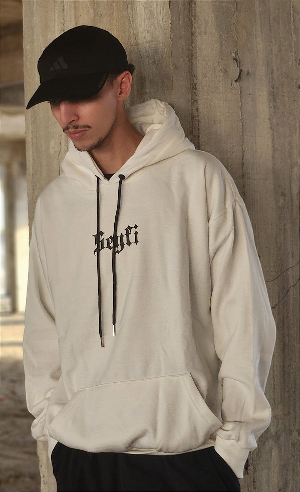 Moletom Canguru 2 Cabos estampa LOGO 1 - Off White.