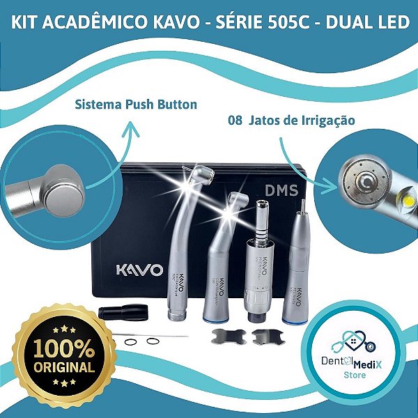 KIT ACADÊMICO ODONTOLÓGICO KAVO - SÉRIE 500 - DUAL LED - PEÇAS DE MÃO