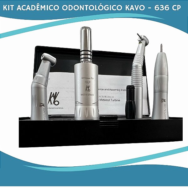 KIT ACADEMICO ODONTOLOGICO KAVO SÉRIE 636 CP COM LED - IRRIGAÇÃO INTERNA E PUSH BUTTON