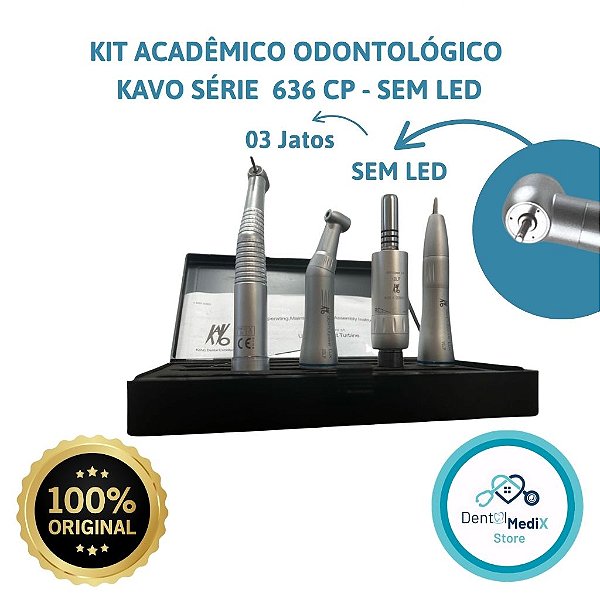 KIT ACADEMICO ODONTOLOGICO COM LED SÉRIE 636 CP - IRRIGAÇÃO INTERNA E PUSH BUTTON