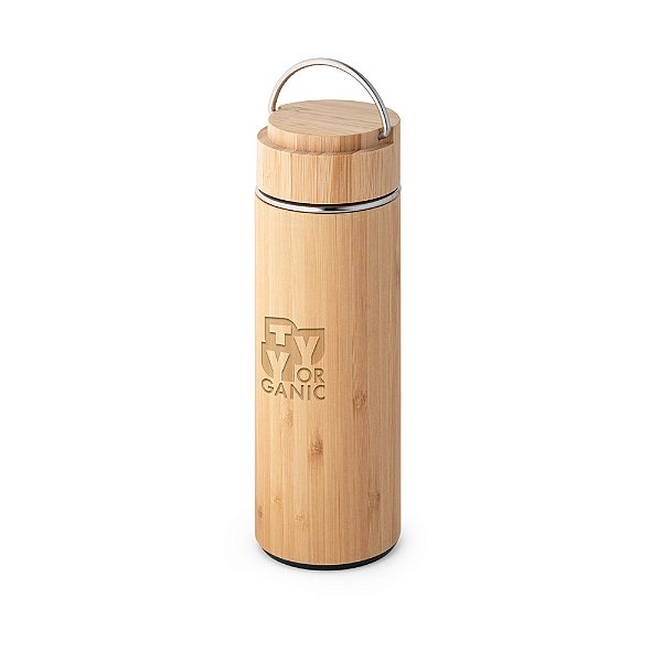 GARRAFAS E COPOS EM INOX E BAMBU