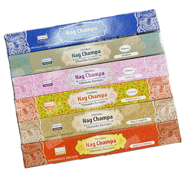 Incenso Massala Darshan Nag Champa Myrah Orchid Patchouli Palo Santo - Diversos aromas