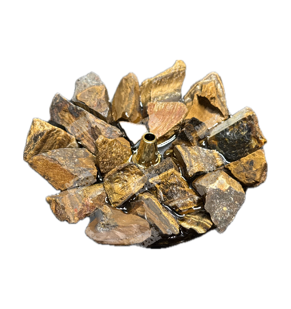 Incensário de Pedra Olho de Tigre - Proteção e Prosperidade