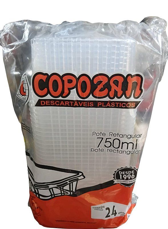 Pote Retangular 750ml Frezer e Microondas