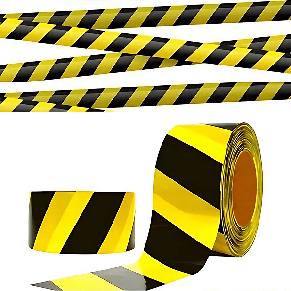 Fita de Demarcação Zebrada 100m Preta Amarela