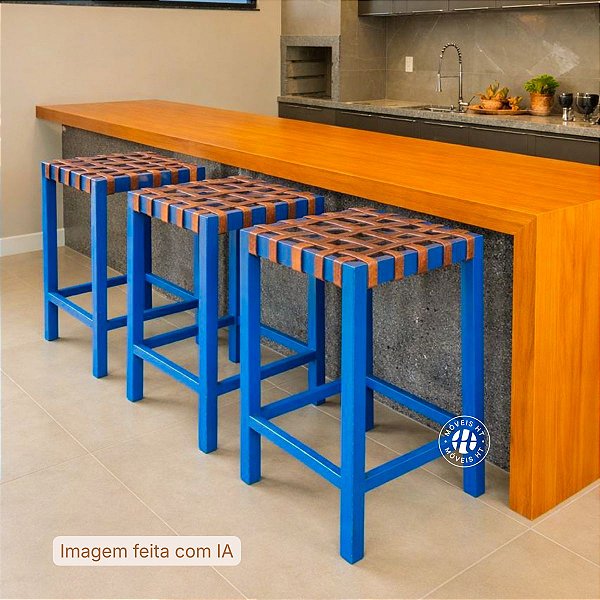 Banco | Banqueta | Tamborete Colorido Tulum para bancada