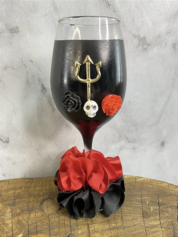 TAÇA LUXO ROSAS/CAVEIRA