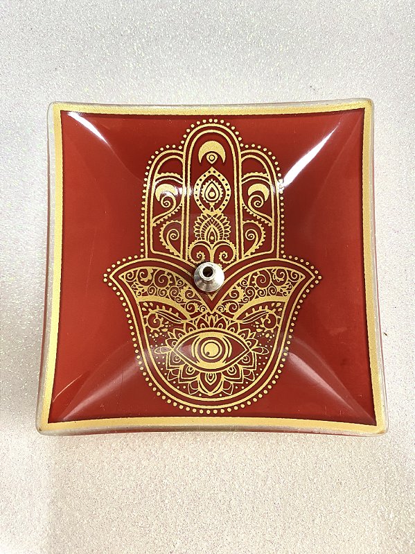 Incensário de Vidro - Hamsá