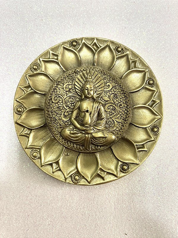 Incensário de Resina - Buda Dourado