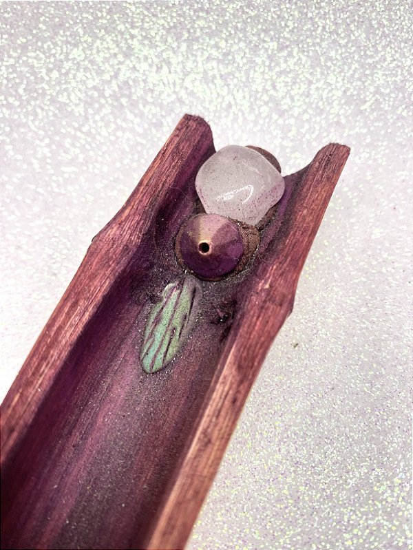 Incensário de Bambu - Quartzo