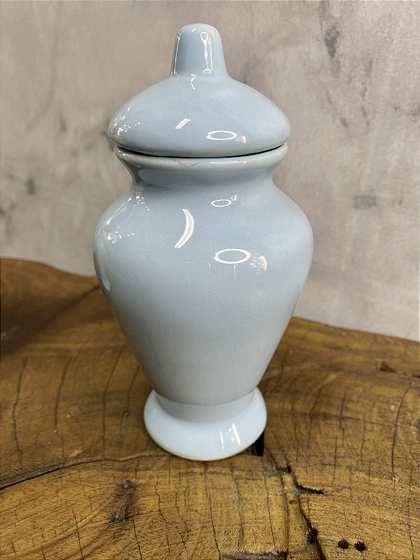 Quartinha de porcelana Sem Asa - 13cm - Azul Claro