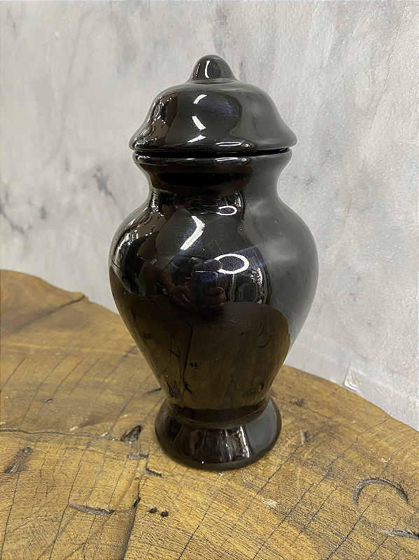 Quartinha de porcelana Sem Asa - 13cm - Preta