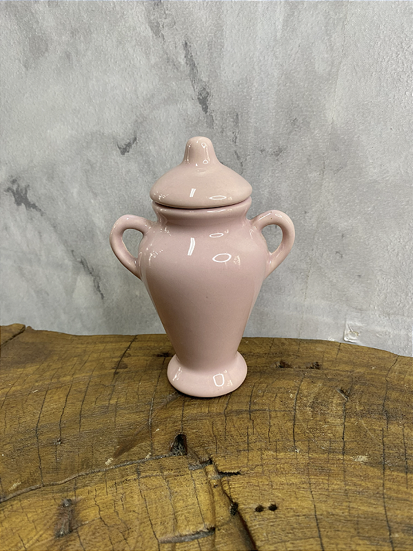 Quartinha de porcelana Com Asa - 13cm - Rosa