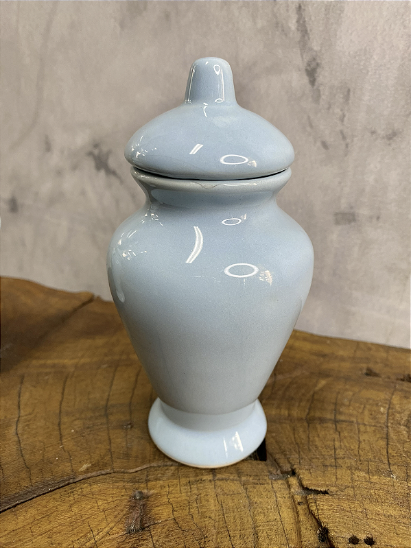 Quartinha de porcelana Sem Asa - 15cm - Azul Claro