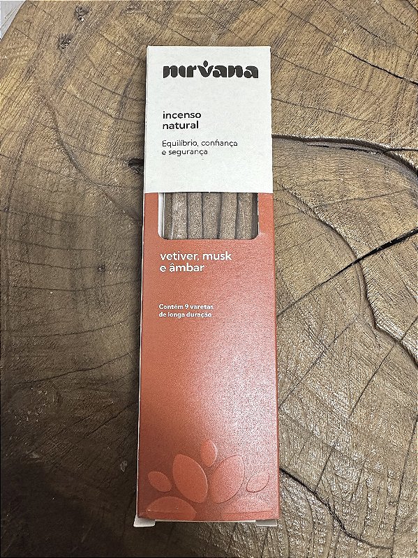 Incenso Natural Nirvana - Vetiver, Musk e Âmbar