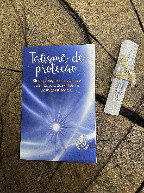 Talismã de Proteção - Selenita e Cianita Azul