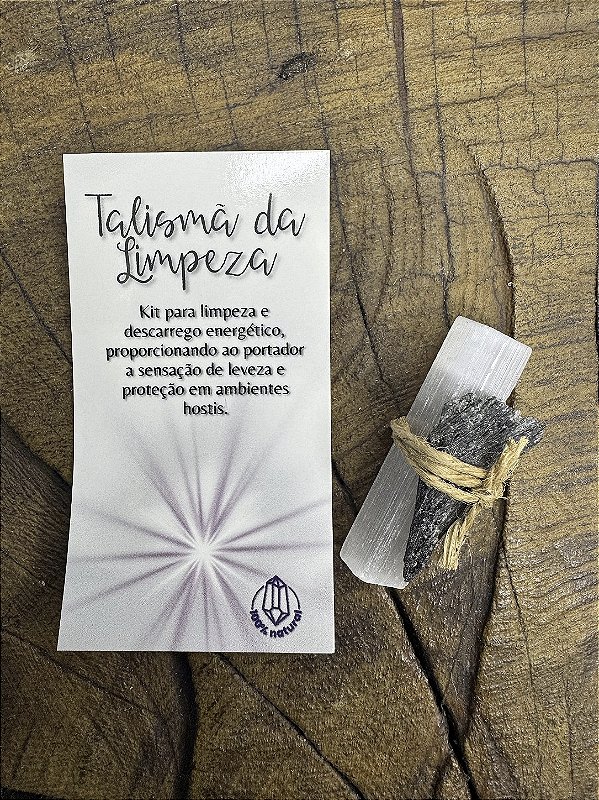 Talismã de Limpeza - Selenita e Cianita Preta