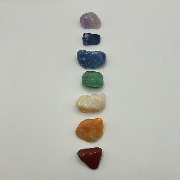 Kit 7 Chakras Pedra Vibrada Natural Pequeno